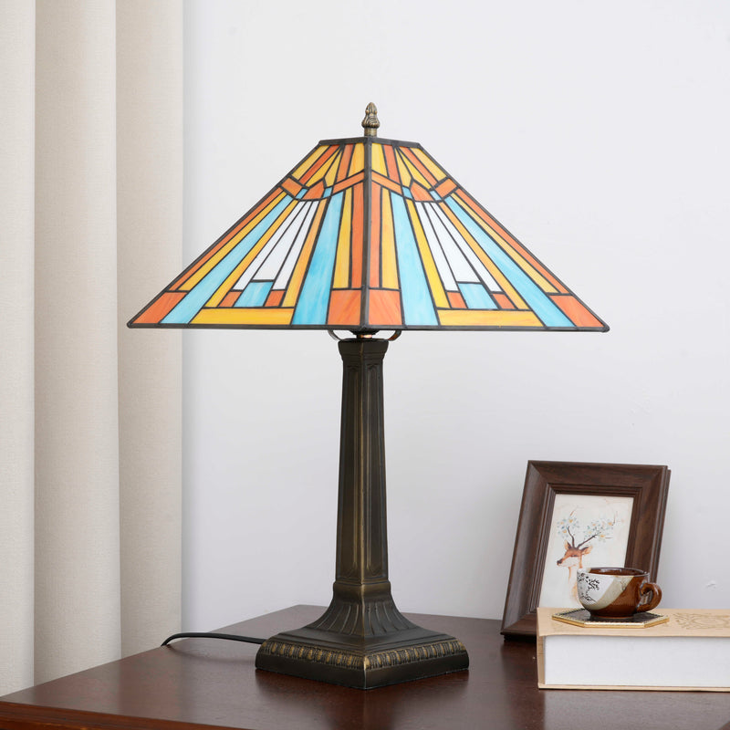 Color Square Desk Lamp - lit lifestyle