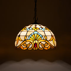 Ornaline, 12 Inch stained glass dining pendant