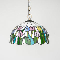 Tullia, 12 Inch stained glass dining pendant