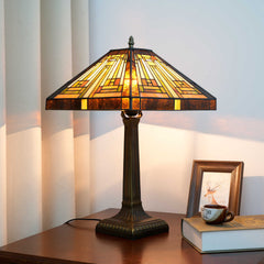 American Square Lamp - lit angle