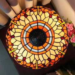 Dragonfly with Orange Bottom Lamp - top view of shade