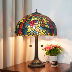 Grape Fruit Lamp - lit on nightstand